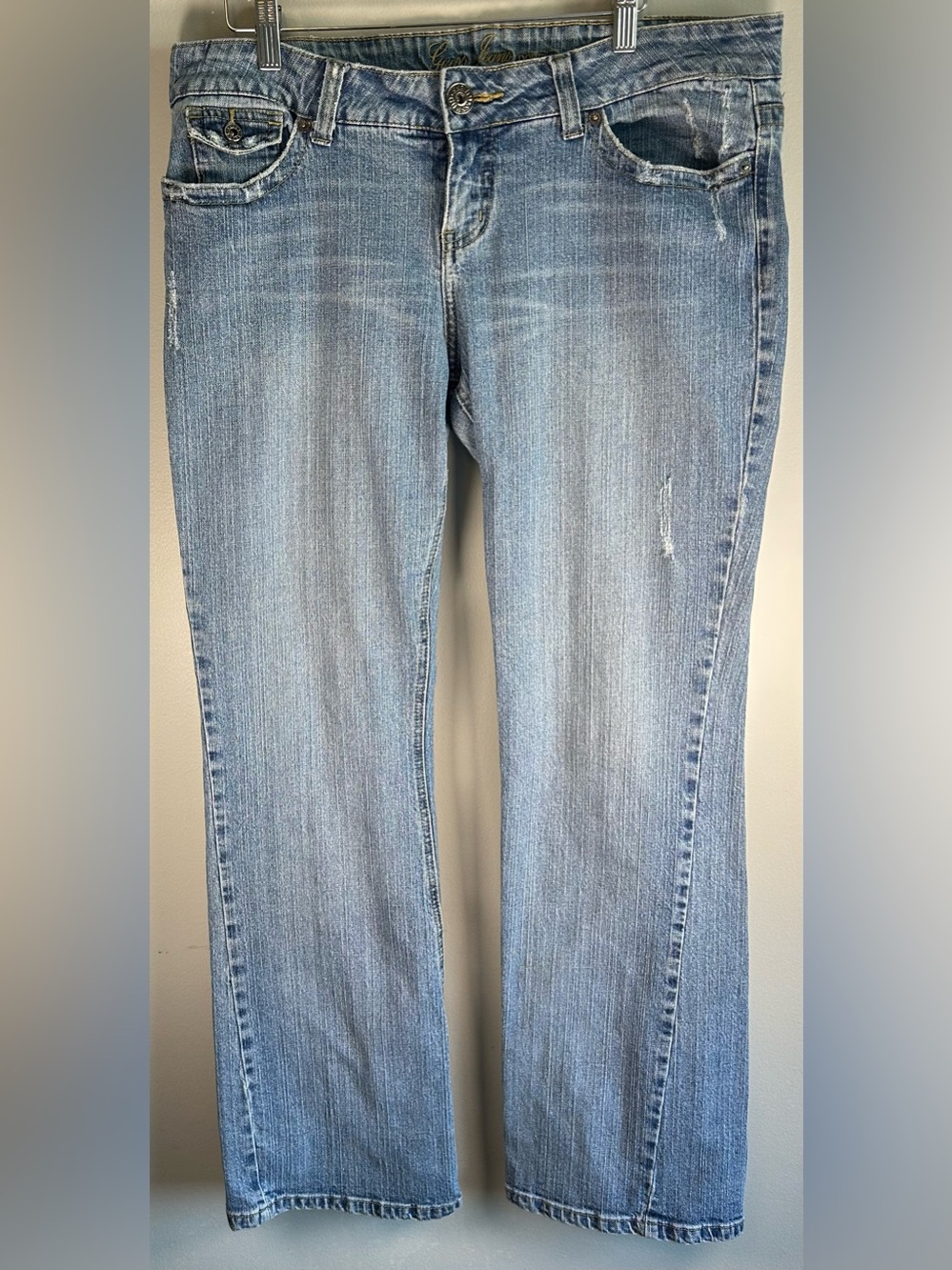 Vintage Guess Jeans Doheny Women’s Size 34x32.5 Distressed Light Wash Bootcut